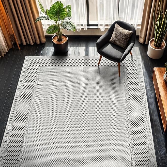 CAMILSON Easy Jute Rug 6x9, Indoor Outdoor Off-White Color Fiber Area Rugs by CAMILSONIndoorOutdoorAreaRugs
