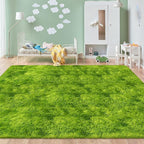 Soft Fluffy Grass Green Area Rug 8x10 - Image 6