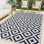 Smiry Waterproof Outdoor Rug 9X18 ft, Reversible Plastic Straw Patio Camping by Smiry