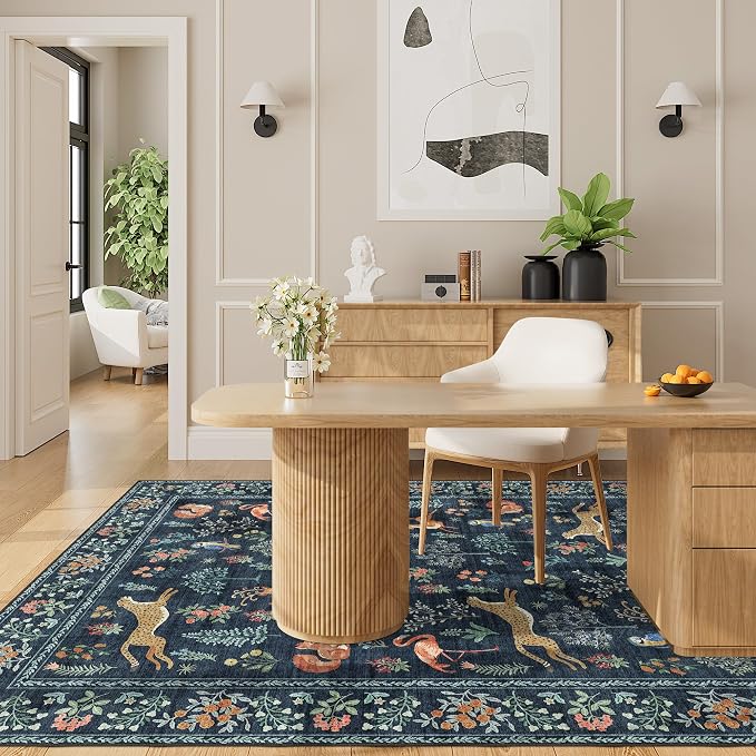 DUKINO 4x6 Rug, Washable Animal Area Rug - Image 5