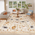 DUKINO 8x10 Area Rug, Non Slip Washable Animal Dog Rug - Image 6