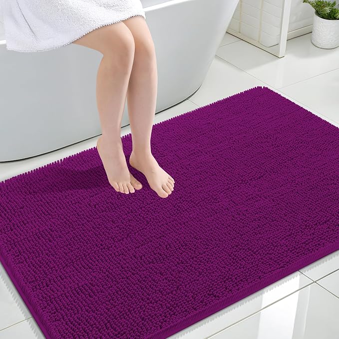 OLANLY Large Bathroom Rugs 47x32, Extra Soft Absorbent Chenille Bath Rugs by OLANLY