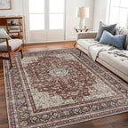 CHAMPLANT Washable Area Rug 4'x6' Traditional Floor Cover Foldable Thin Rugs - Image 2