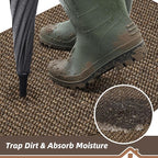 BEQHAUSE Dirt Trapper Door Mat 17" x 30" Half Circle Non-Slip Washable Doormats - Image 3