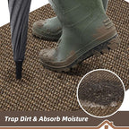 BEQHAUSE Dirt Trapper Door Mat 36" x 60" Half Circle Non Slip Washable Doormats - Image 4