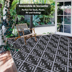 HUGEAR Outdoor Plastic Straw Rug, Waterproof Outdoor Rugs - Image 4