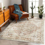CHAMPLANT Washable Area Rug 3'x5' Vintage Traditional Floor Cover Foldable Thin by CHAMPLANT