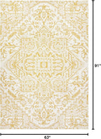 JONATHAN Y Boho Medallion Indoor Outdoor Area Rug 5X8 Cream/Yellow, Estrella - Image 2