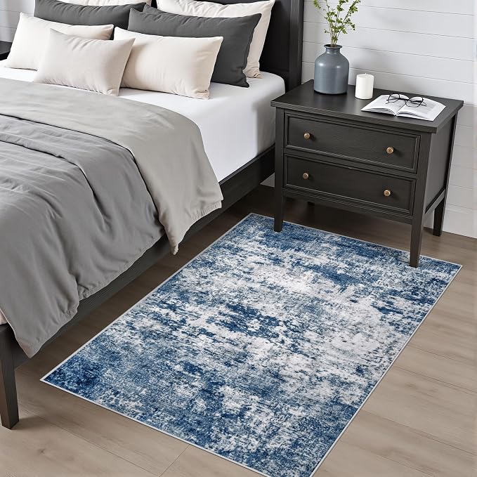 Washable Area Rug 3x5 Entryway Rug: Washable Modern Abstract Soft Thin Rug - Image 2