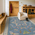 Hazo Haus 6x8 Blue Floral Area Rug by HazoHaus
