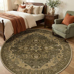 RELEANY Area Rugs Round 6ft Washable Non-Slip, Floral Vintage Distress - Image 3