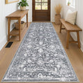 KILOCOCO Hallway Runner 3x8 Rug Runner Printed Vintage Floral Washable Kitchen by Kilococo