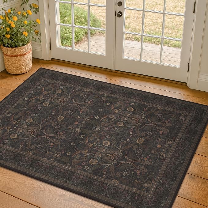 3x5 Rustic Brown Large Entry Way Area Rugs Indoor Washable - Image 9