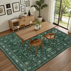 3x5 Area Rugs Living Room Rug: Washable Vintage Distressed Floral Rug No Slip - Image 4