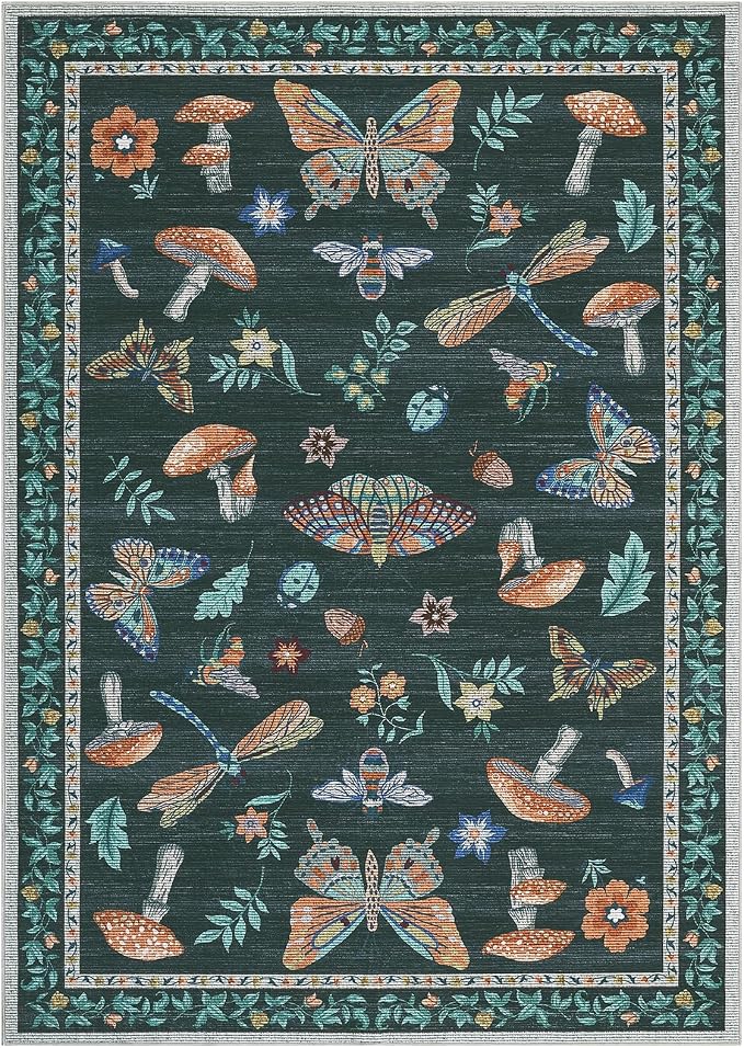 Mushroom 8 X 10 Rug for Living Room Non Slip Washable 8x10 Rug for Bedroom - Image 4