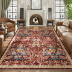 AMTOVO 8x10 Washable Area Rugs for Living Room, Non-Slip Large Soft Boho Floral - Image 3