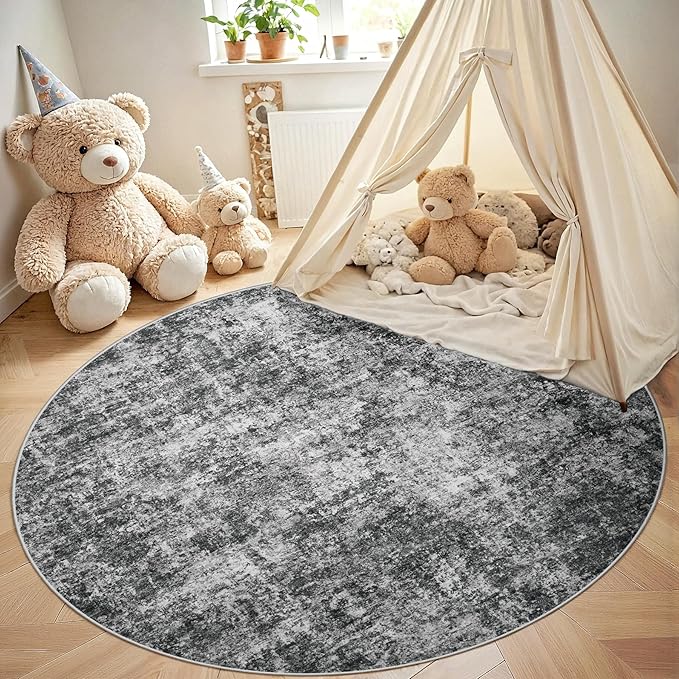 Round Rug 5ft Circle Rug Washable: Carpet Small Circular Area Rug - Image 4