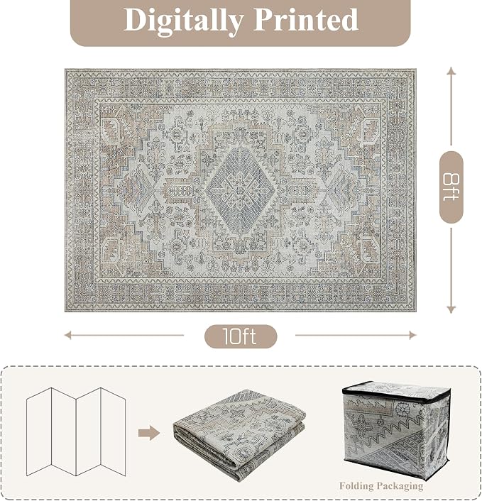 Machine Washable Rugs 5x7 Area Rugs - Image 2