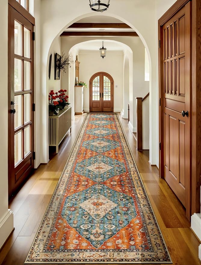 SERISSA Runner Rug for Hallways, Extra Long Boho Rug Ultra Soft Vintage Tribal by SERISSAHomeDecorCollection