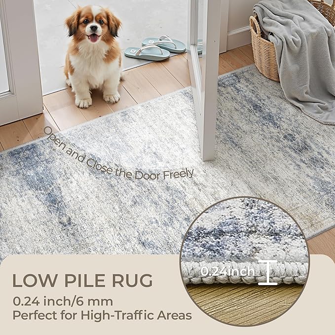 3x12 Runner Rug for Hallway, Non-Slip Long Bathroom Rugs Runner for Kitchen - Image 6
