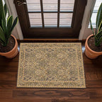 2x3 Area Rug Washable Entry Rug, Vintage Floral Thin Rug by Unknown