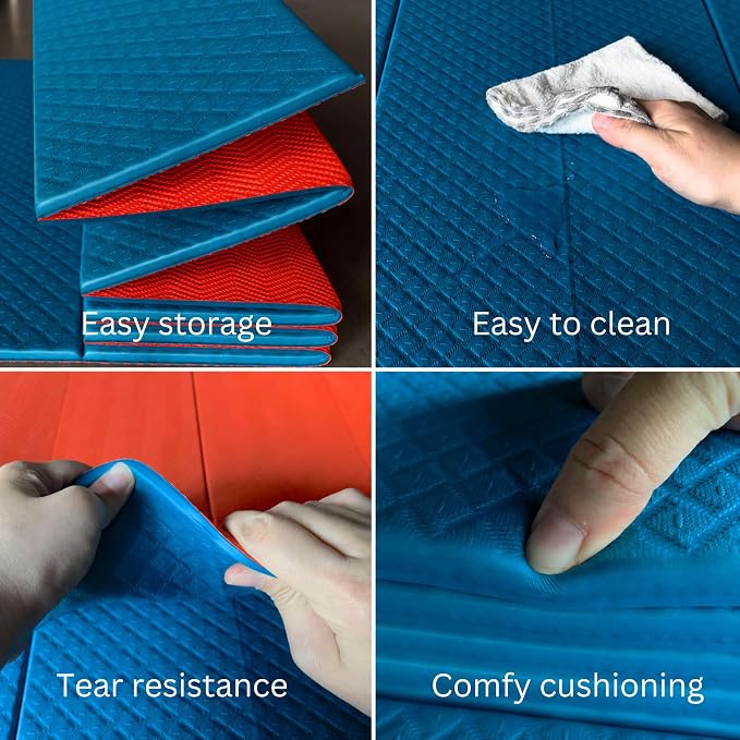 Foldable Yoga Exercise Mat, 6mm/8mm/10mm/12mm Thickness, 72 x 24 Inch - Image 5