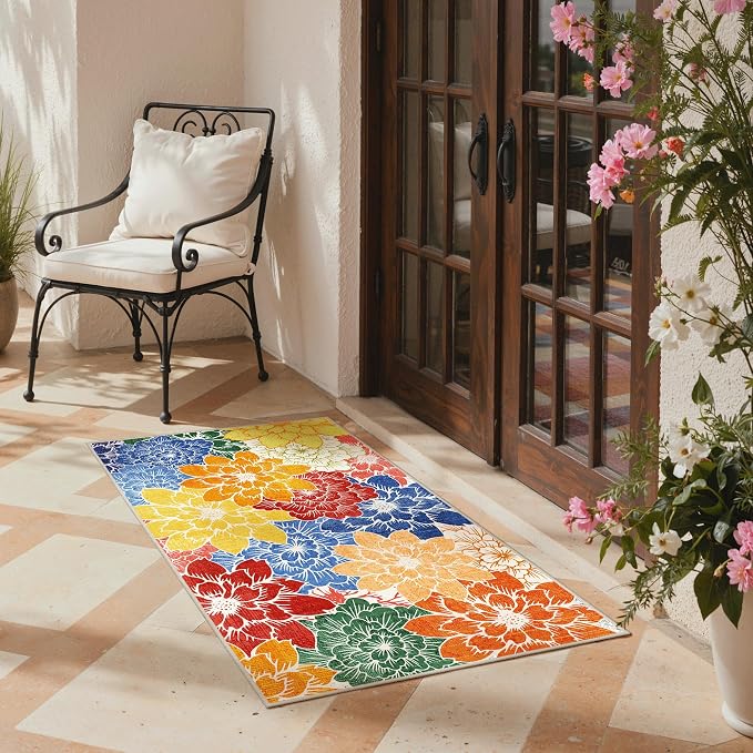 GENIMO Indoor Outdoor Area Rug for Entryway, Machine Washable, Waterproof - Image 2
