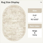 Soalmost Small Oval 3x5 Rug for Entryway, Machine Washable Area Rug for Kitchen - Image 5