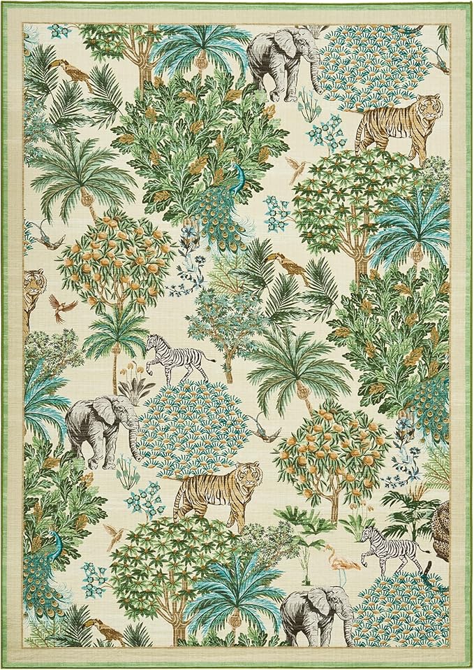 GarveeHome Jungle Animal Print Rug 3x5 Washable Area Rugs - Image 4