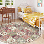 Lahome Moroccan Trellis Washable Round Area Rug, Round Rug 5ft Soft Non-Slip - Image 4