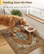 RELEANY Area Rugs Small 2'x3' Washable Non-Slip, Floral Vintage Distress - Image 2