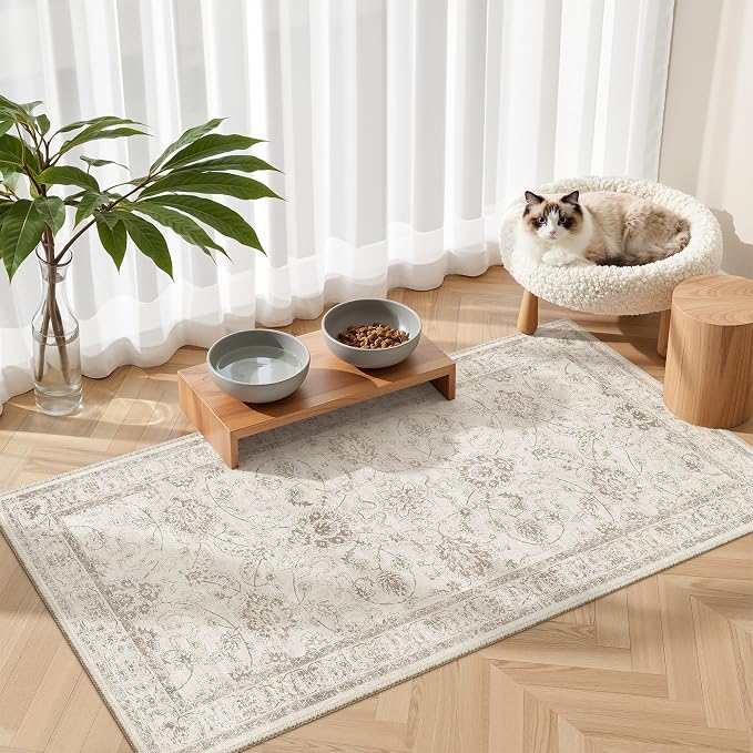 Madane 2x4 Washable Rugs for Entryway, Low Pile Non-Slip Small Area Rug Kitchen - Image 3