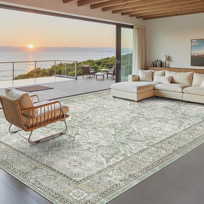 Soalmost 8x10 Area Rugs, Washable Rugs, Large Stain Resistant Area Rug - Image 2