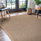 CAMILSON Easy Jute Rug 4x6, Indoor Outdoor Natural Color Fiber Area Rugs - Image 5
