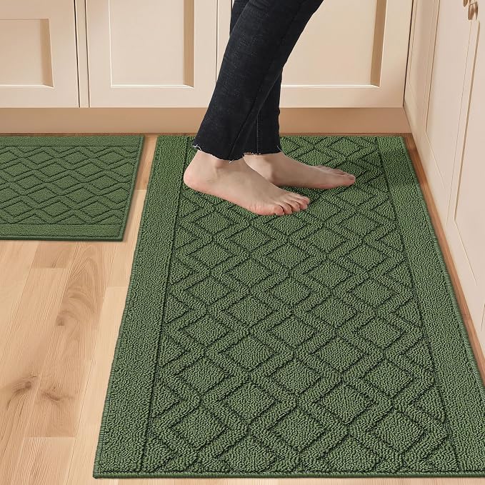 COSY HOMEER 48x20 Inch/30X20 Inch Kitchen Rug Mats Made of 100% Polypropylene 2 by COSYHOMEER