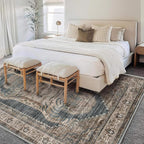 CHAMPLANT Area Rug 6'x9' Washable Vintage Traditional Floor Cover Thin Retro - Image 2