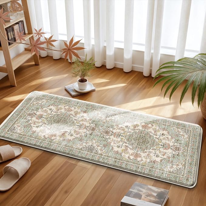 Boho Kitchen Mats for Floor 2 Piece Set Anti Fatigue Cushioned PVC Kitchen Rugs - Image 7