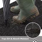 BEQHAUSE Dirt Trapper Door Mat 24" x 36" Half Circle Non-Slip Washable Doormats - Image 3