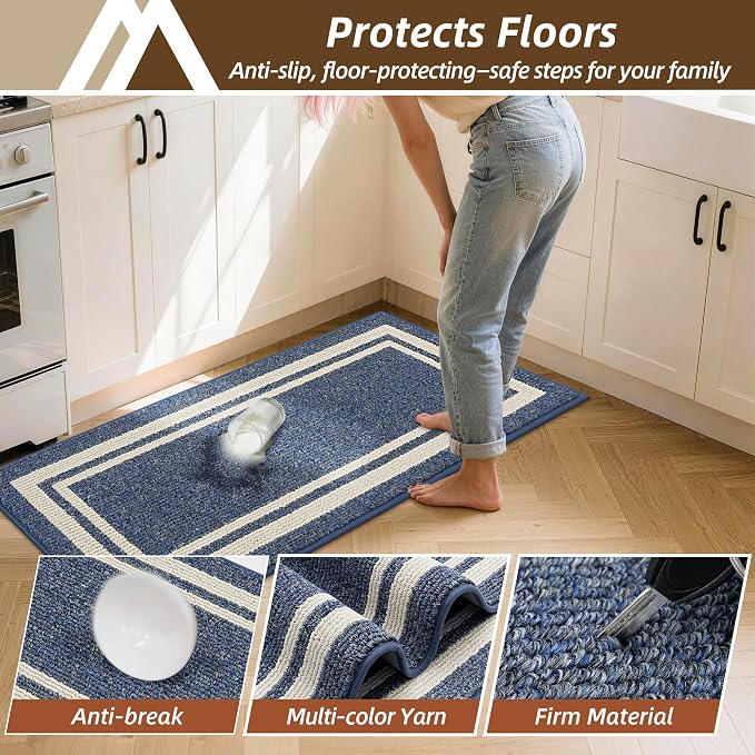 COSY HOMEER Kitchen Rugs Non-Slip 20x30/20x48 Inch Thick Polypropylene Standing - Image 5