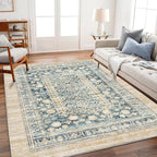 CHAMPLANT Washable Area Rug 4'x6' Vintage Traditional Floor Cover Foldable Thin by CHAMPLANT