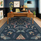 Navy Blue 6x8 Boho Rug for Living Room, Stain Resistant Non Slip Area Rug for - Image 6