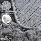 ONASAR Grey Area Rugs for Living Room, 5x8 Gray Fluffy Shag Bedroom Rug - Image 3