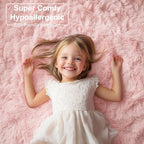 PAGISOFE Pink Rugs for Girls Bedroom 4x6 Ft Fluffy Cute Girls Room Decor - Image 3