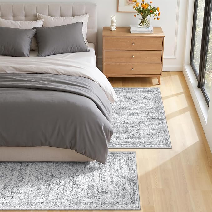 Washable Kitchen Rugs Sets of 2 Piece, Hallway Runner Rug Non-Slip - Image 3