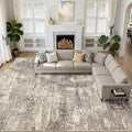 LOONGRUG 10x13 Brown Gray Abstract Area Rug by LOONGRUG