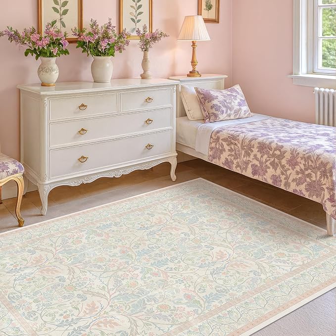 Pink and Blue Rugs for Bedroom Girls 5x8 - Image 3