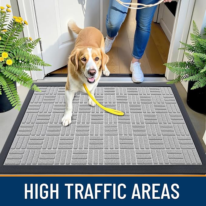 OLANLY Front Door Mat Outside Entrance 47x32, Heavy Duty Sturdy Natural Rubber - Image 6