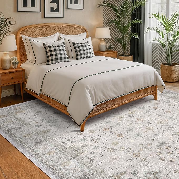 Hazo Haus Light Gray 8x12 Large Area Rugs - Image 3