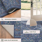 Dark Blue Washable 2x7 Runner Rug Non Slip - Image 5