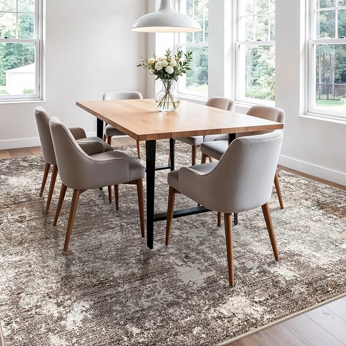 10x10 Square Living Room Area Rug – Washable Non-Slip Modern Large Rug - Image 8